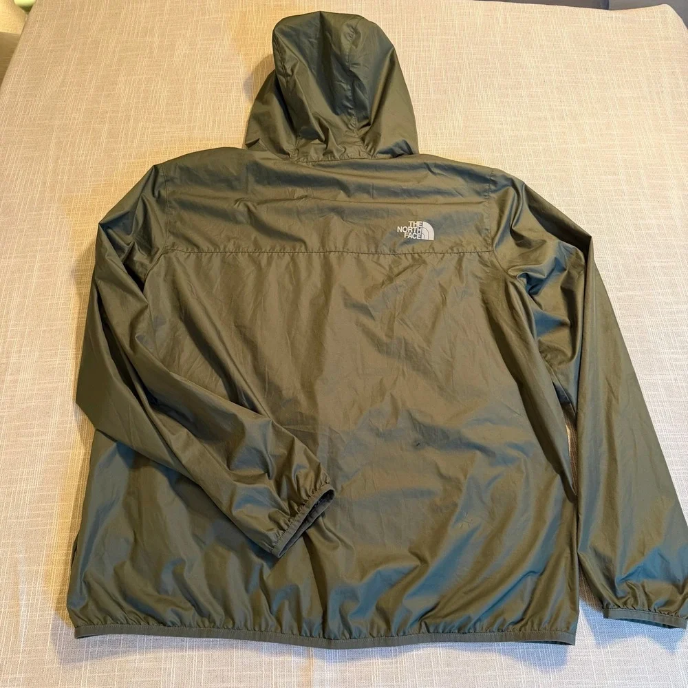 The North Face Mens XL Cyclone Green Hooded Windwall Full Zip Jacket Ripstop